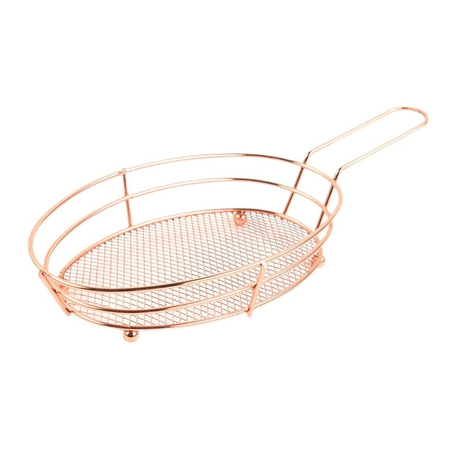Lipstore Panier à Frites Polyvalent Passoire Alimentaire Panier à Aliments pour Restaurant BBQ Cuisson Rouge Rose