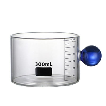 

Fovolat Shot Glass Measuring Cup|300ml Espresso Shot Glass with Round Handle|Carafe Measure Jug Glass Espresso Cups for Milk Latte Coffee Espresso Making