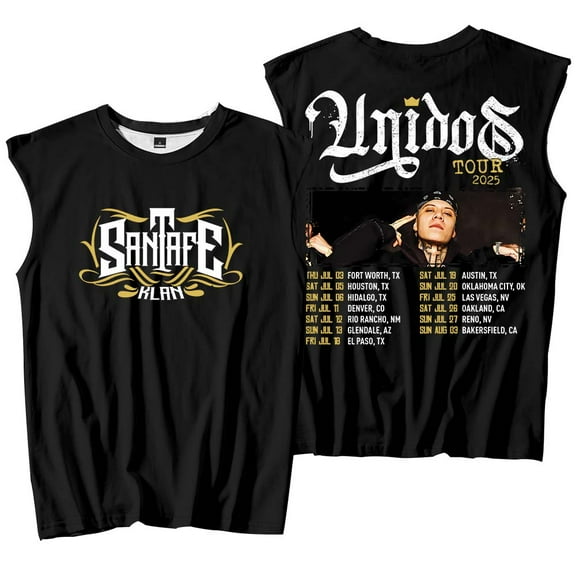 Santa Fe Klan Unidos Tour 2025 Merch Tank Tops Sleeveless Sport Vest Women Men Outdoor Sportwear