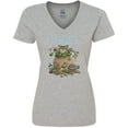 thumbnail image 3 of Inktastic Cats Are Just Friends with Fur Cat in Flower Women's V-Neck T-Shirt, 3 of 5