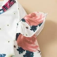 thumbnail image 5 of StylesILove Baby Toddler Girls Ruffle Long Sleeve Floral Bodysuit, Suspenders Skirt and Headband 3pcs Overall Dress Outfit (24 Months, Burgundy), 5 of 8