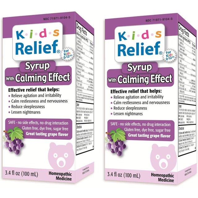 Kids Relief Calm Syrup, With Calming Effect Grape Flavor- 3.4 oz (Pack of 2)