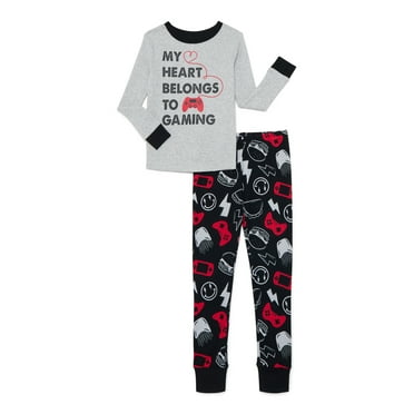 Way to Celebrate Boys Cotton Snug-Fit Top and Pants Snug Fit Pajama Set, 2-Piece, Sizes 4-10