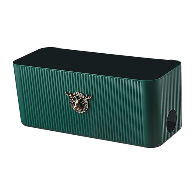 Caja de de cables Organizador de cables de almacenamiento Protector contra sobretensiones Ciervos decorativos para cables eléctricos Cable de , VERDE shamjiam Caja de almacenamiento de cables