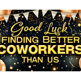 thumbnail image 4 of Decorative Banner Farewell Celebration Festive Design Golden Theme Office Party Backdrop for Coworker Farewell Indoor Event Workplace Gathering, 4 of 8