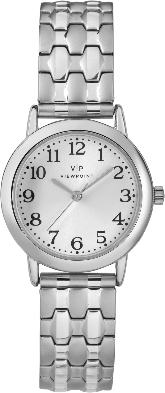 Viewpoint by Timex Women's Silver-Tone 28mm Fashion Watch, Expansion Band