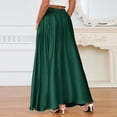 thumbnail image 2 of yillto Women's Satin Skirt Long Casual High Elastic Waist A-Line Stretch Elegant Flowy Silky Long Skirts with Pockets, 2 of 4
