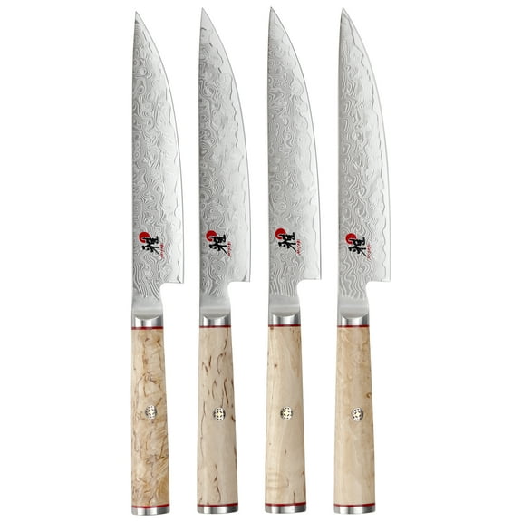 Miyabi Birchwood SG2 4 Piece Steak Knife Set with Bamboo Case
