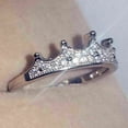 thumbnail image 2 of Hitanshu Jewels 1Ct Round Cut CZ Crown Wedding Band Ring 14K White Gold Plated, 2 of 5