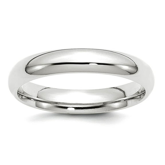 10k White Gold Solid Polished Lightweight 4mm Standard Comfort-Fit Band Size 7 Ring Ring for Women and Men