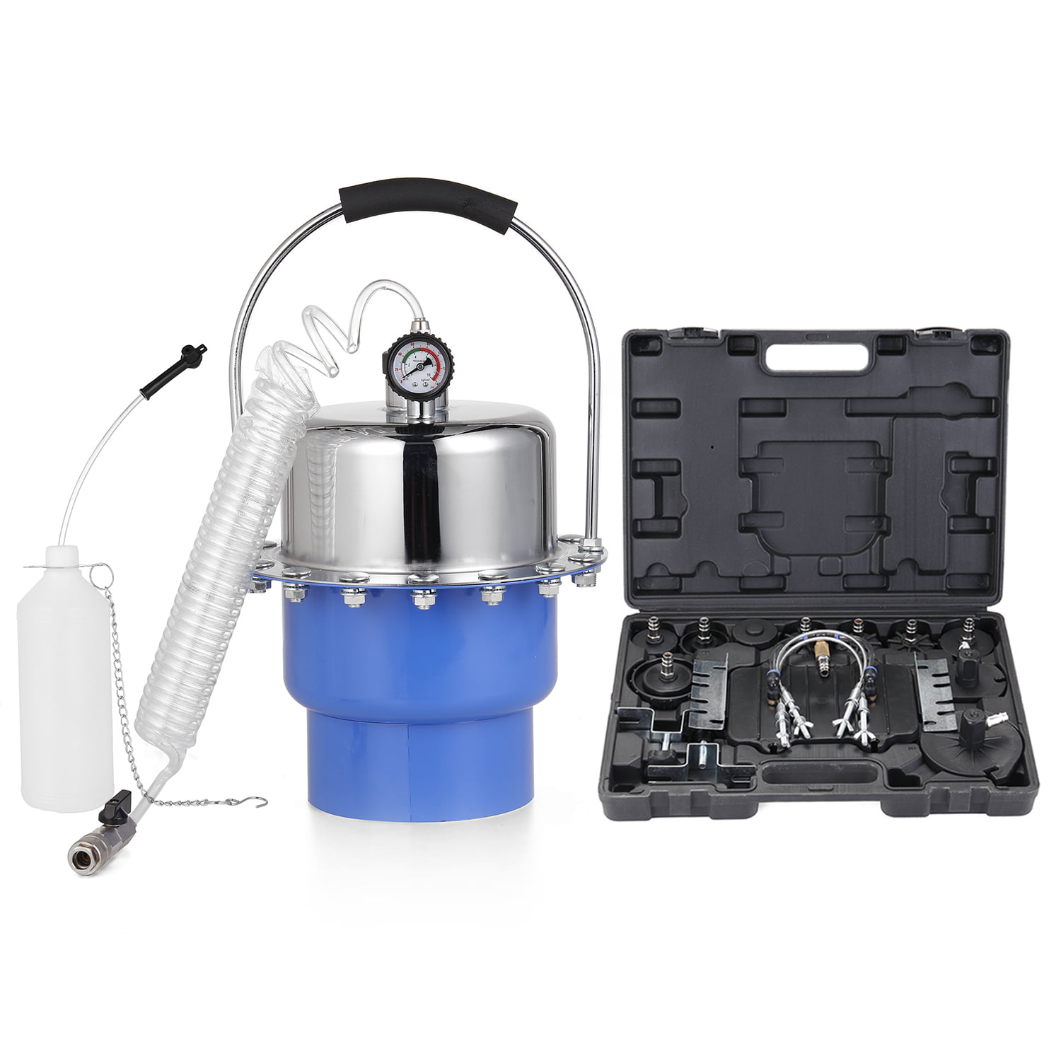 Pneumatic Air Pressure Brake Bleeder Kit Portable Oil Tank Fluid Extractor 