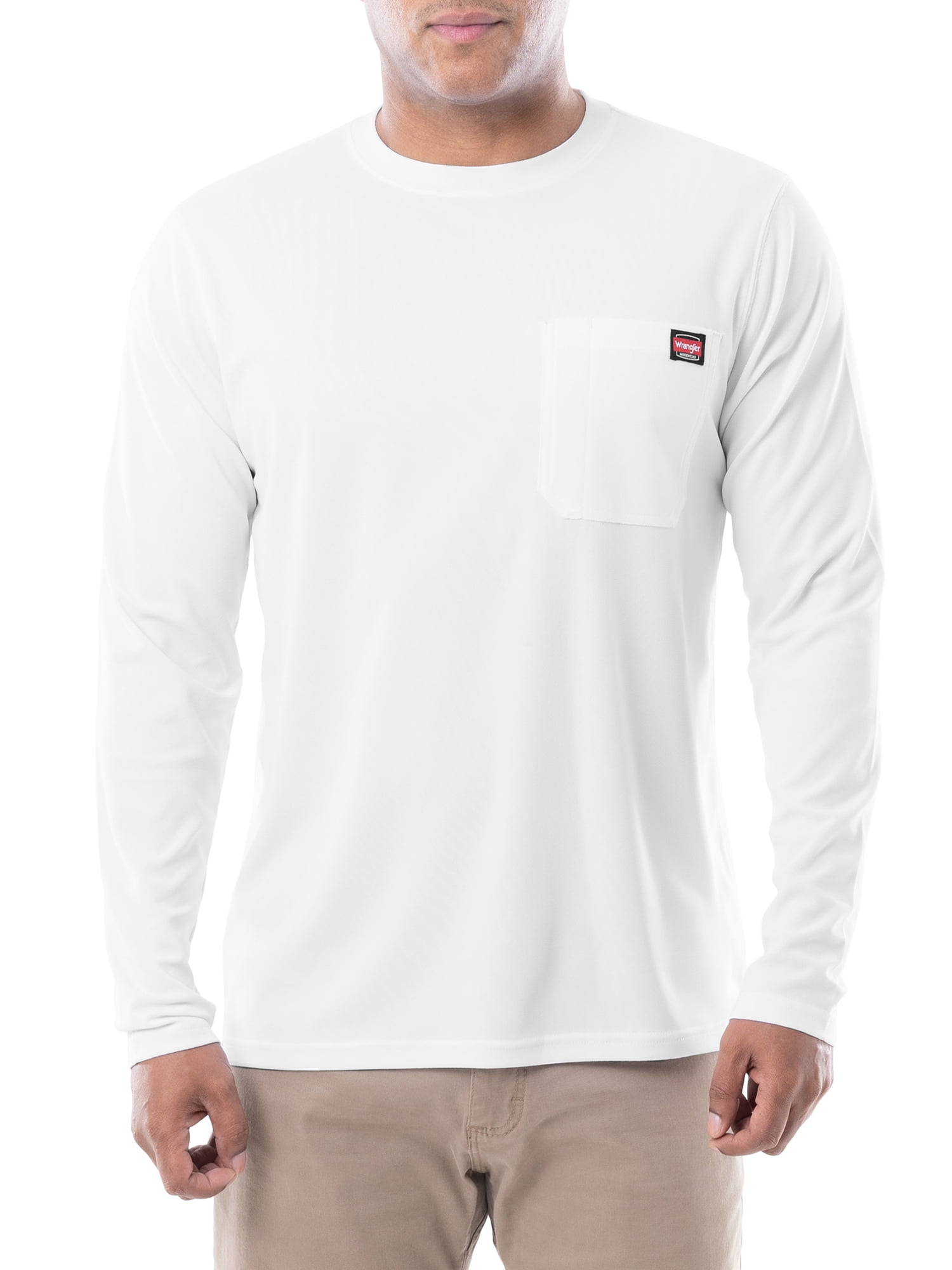 Wrangler Workwear Men's Long Sleeve Poly Performance Pocket T-Shirt ...