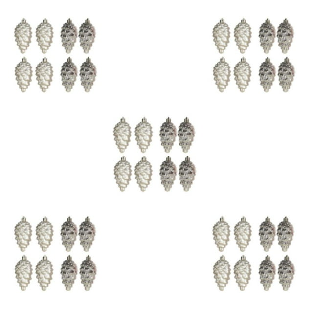 relayinert 8pieces Tree Decoration Eye-catching Pine Cone Decorations For Festive Champagne Gold 5Set