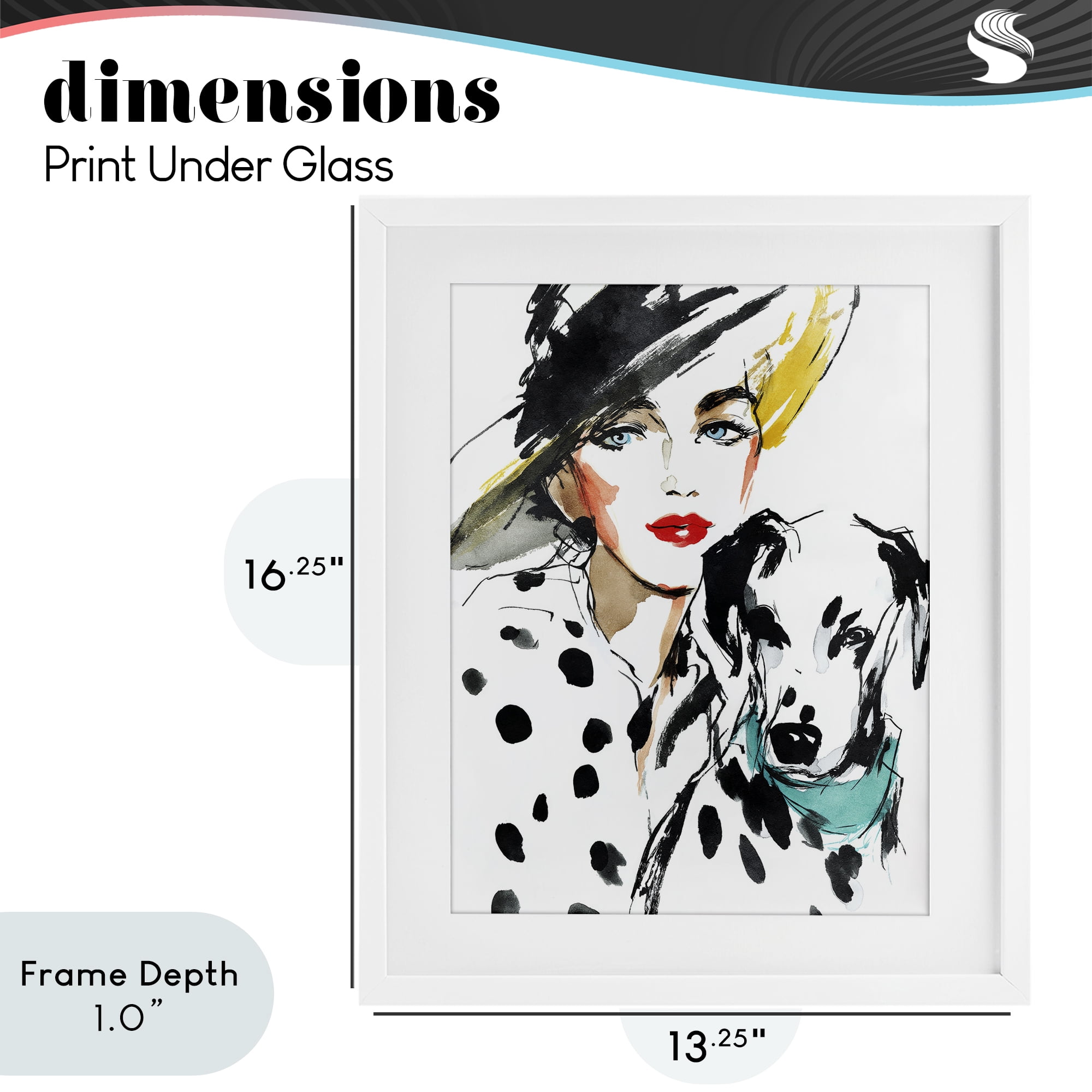 Stupell Industries Trendy Dalmatian Muse White Framed Print Under Glass, design by Svetlana Aleynikova