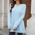thumbnail image 4 of Maean Women Crewneck Top Baggy Long Sleeve Oversized Blouse Fall Winter Casual Pullover Split Sweaters, 4 of 7