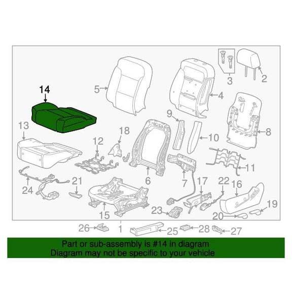 GM 23423814 Cover Asmf/Seat Cush *Black