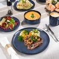 thumbnail image 2 of Onader 12 Piece Stoneware Dinnerware Sets, Plates and Bowls Dish Set for 4, Speckled Kitchen Dining Plates and Bowls, Dishwasher & Microwave Safe - Starry Sky Blue, 2 of 9