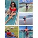 thumbnail image 3 of Conjunto de bikini con volantes de cintura alta,Trajes de baño con control de barriga para mujer,Hombros descubiertosXL, 3 of 5