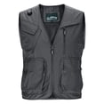 thumbnail image 7 of RYDCOT Men's Casual Lightweight Outdoor Fishing Work Sai Travel Photo Cargo Vest Sleeveless Jacket Multi Pockets Gray, 7 of 7