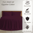 thumbnail image 5 of Amay Round Bed Sheet Set, 76-Inch Diameter, 15 Inch Pocket, 4-Piece, 500 Thread Count, 100% Cotton, Soft & Breathable, Wine, 5 of 6