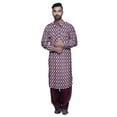 thumbnail image 1 of Atasi Mens Rayon Pathani Kurta Solid Salwar Set Printed Punjabi Kurta For Men, 1 of 5
