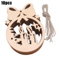 thumbnail image 1 of 10Pcs Plain Wooden Shapes Craft Ornament Christmas Tree Hanging Decorations, 1 of 4