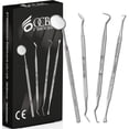 thumbnail image 1 of OCBA Dental Tools Plaque Remover for Teeth Professional Teeth Cleaning Tools Tarter Remover for Teeth Stainless Steel Dental Tools kit Teeth Cleaning kit and Dental Tooth Scraper Tools (Pack of 4), 1 of 6