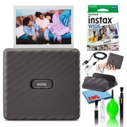 Angle View: Fujifilm Instax Link Wide Smartphone Printer (Gray) with 20-Films