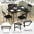 thumbnail image 6 of Costway 5PCS Dining Table Set for 4 Rectangular Kitchen Table & 4 Chairs with Metal Frame Cement Black, 6 of 10