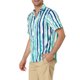 thumbnail image 4 of CAMISA HAWAIANA DE HOMBRES CON RAYAS Y MANGAS CORTAS, BOTONES, ESTAMPADO, AZUL VERDE, 4 of 6