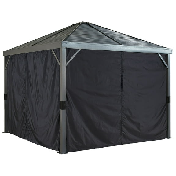Sojag Black Curtains For Sanibel Gazebo, 10 Ft. X 10 Ft., Polyester, Outdoor Shades