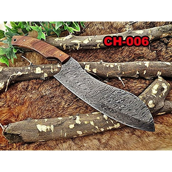 Damascus steel full tang blade Chopper, 13 Inches long custom made chef Knife 7.5" long cutting edge Rose Wood scale