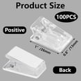 thumbnail image 4 of 100 Pcs Adhesive Clips for Hanging,Self-Adhesive Clips Wall Tapestry Clamp Plastic Sticky Hanging Spring Photo Poster Display for Office Home Picture Halloween Christmas Decorations Clear, 4 of 7