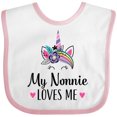 thumbnail image 3 of Inktastic My Nonnie Loves Me Unicorn Girls Baby Bib, 3 of 4