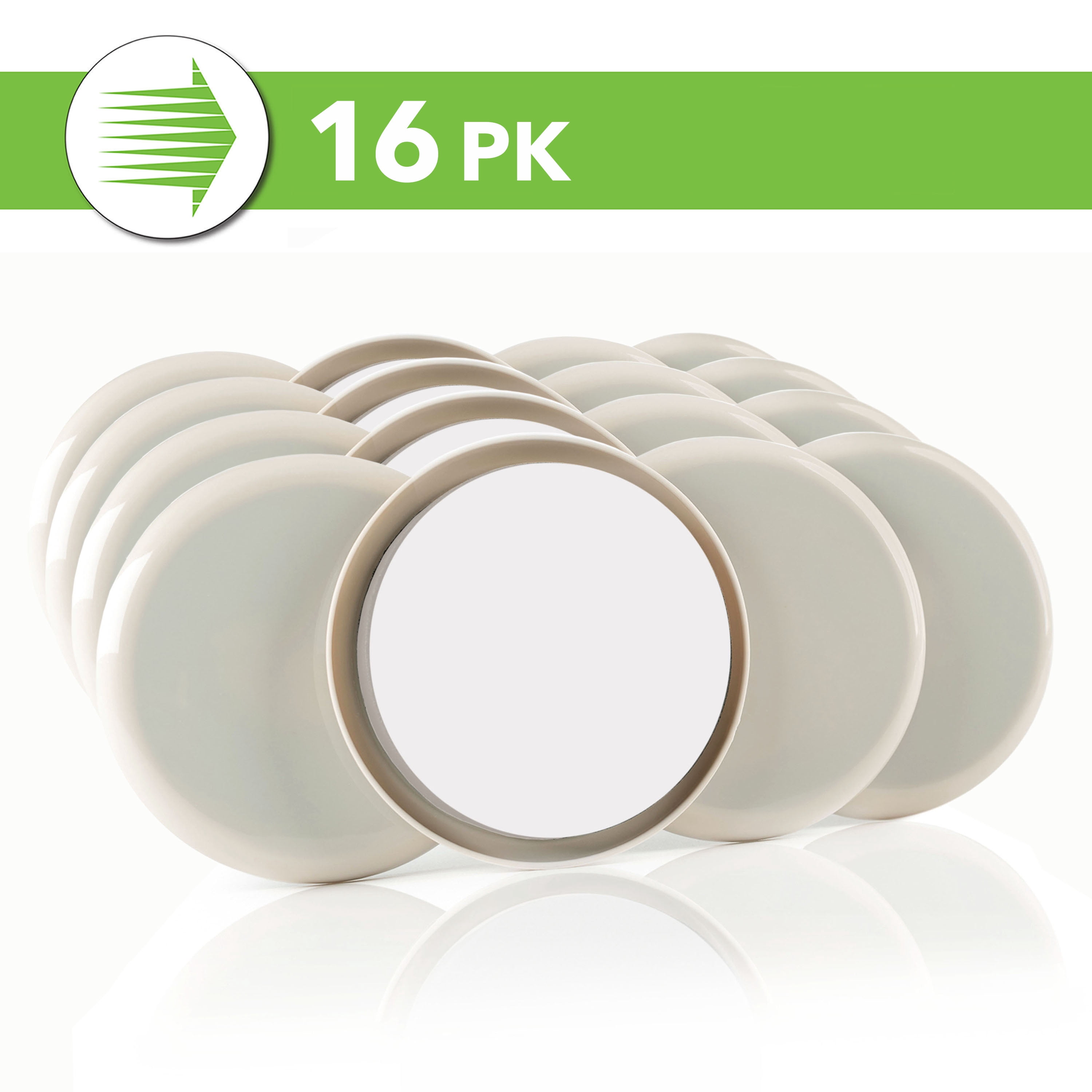 Super Sliders 1¼" Round Furniture Sliders – 16 pack, Self-Stick Pads for Carpeted Surfaces (Beige)