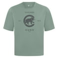 thumbnail image 2 of Men's Levelwear Green Chicago Cubs Crossway Oversized Luxe Signature Knit T-Shirt, 2 of 3