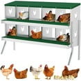 thumbnail image 1 of Chicken Nesting Box, 10 Compartment Metal Chicken Nesting Boxes for Chicken Coop, Easy Egg Collection, Easy Cleaning, Chicken Laying Boxes with Bracket Legs for Hens, Green, 1 of 7