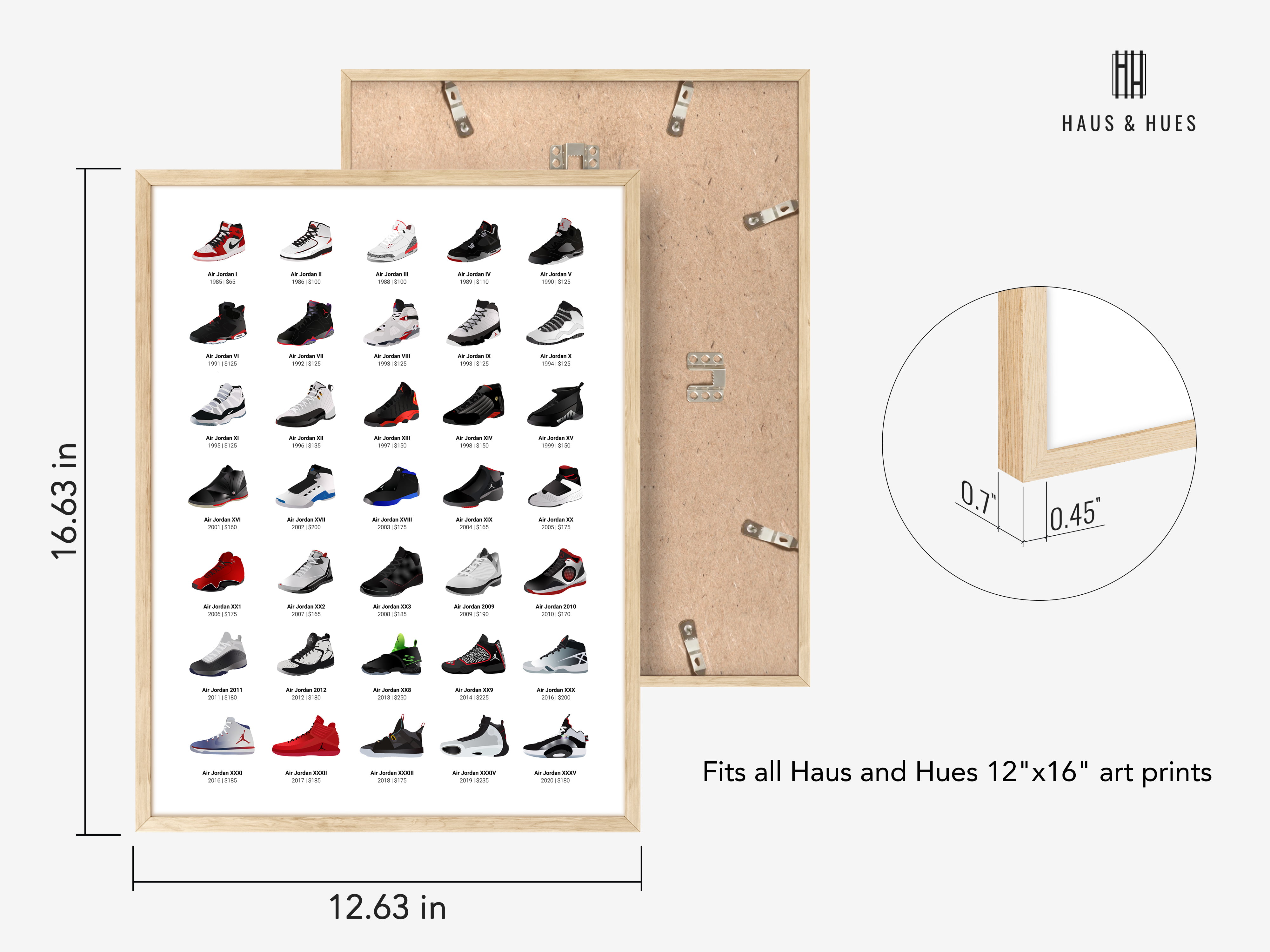 HAUS AND HUES Sneaker Posters for Guys - Michael Jordan Shoes  Poster, Sneaker Wall Art Cool Posters for Guys Bedroom, Dope Posters,  Sneakerhead Room Decor, Jordans Evolution (Framed Black 24x36): Posters