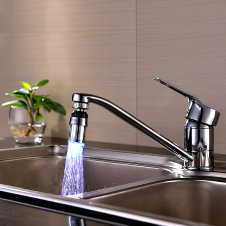 Kitchen Sink 7Color Change Water Glow Water Stream Shower LED Faucet Taps (Best Kitchen Sink Taps)