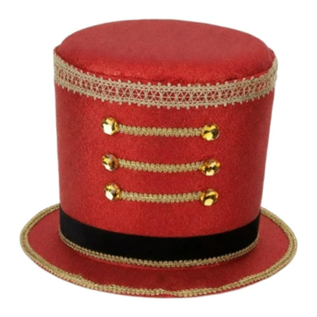 Sombrero de cascanueces Banda Juego de rol importante Disfraz Banda de música Accesorio de cosplay Rojo intenso