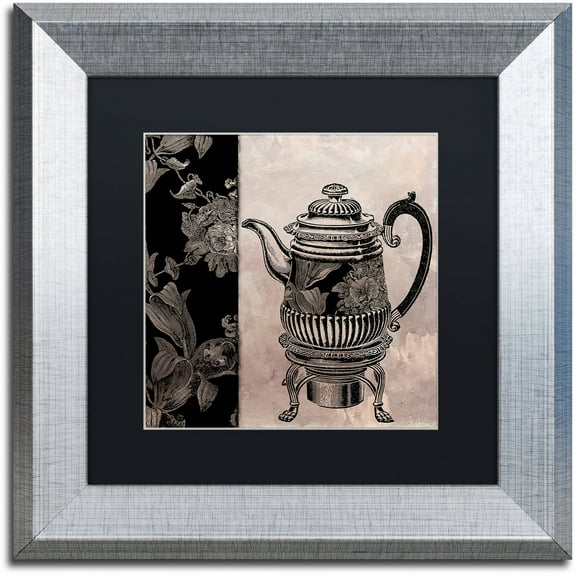 Trademark Fine Art "Victorian Table III" Canvas Art by Color Bakery Black Matte, Silver Frame