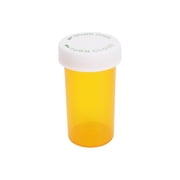 Plastic Amber Medicine Pill Bottles, 12 Dram, (25 Pack), Push Down and Turn Child Resistant Caps, Amber Prescription Vial, Medicine Container, Pill Cases Dispenser Organizers
