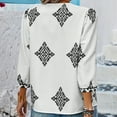 thumbnail image 3 of Aloohaidyvio Long Sleeve Tops,Women's Fashion Printed Fashion Printed 3/4 Sleeve V-neck Top, 3 of 3