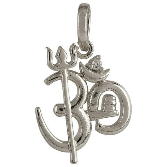 Efulgenz OM AUM Ohm Pendant Chain Necklace India Spiritual Good Luck CZ Jewelry Gift for Men Women