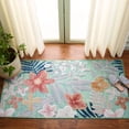 thumbnail image 4 of SAFAVIEH Cabana Caris Floral Indoor/Outdoor Area Rug, Green/Rust, 3' x 3' Square, 4 of 17