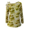 thumbnail image 4 of Qiopertar Mode Femmes Imprimé Manches Longues Confortable Respirant Chemise Ajourée Offres de la Semaine Liquidation à Moins de 5$ jusqu'à 90 % de Réduction, 4 of 5