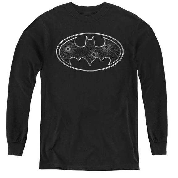 Batman - Glass Hole Logo - Youth Long Sleeve Shirt - X-Large