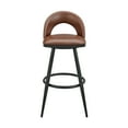 thumbnail image 2 of Armen Living Lottech 26" Metal & Faux Leather Counter Stool in Black/Brown, 2 of 8