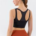 thumbnail image 6 of felwors High Neck Sports Bra for Women Longline Medium Impact Workout Crop Tank Tops Wirefree Padded Yoga Bra Gym (Black, XXL), 6 of 8