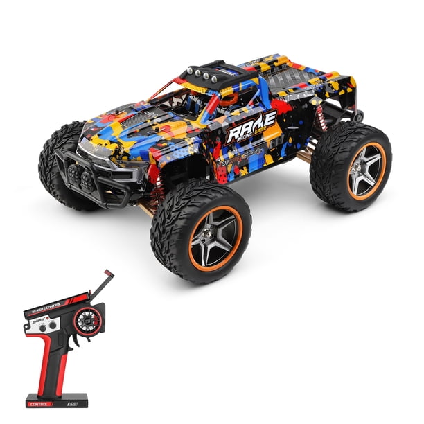 Carro de control remoto WLtoys 104016 Coche de control remoto 1/10 2.4GHz 55KM / H Camiones todoterreno de alta velocidad Motor sin escobillas 4WD Vehículo Carreras Escalada Coche Regalos para niños a Wltoys Carro de control remoto